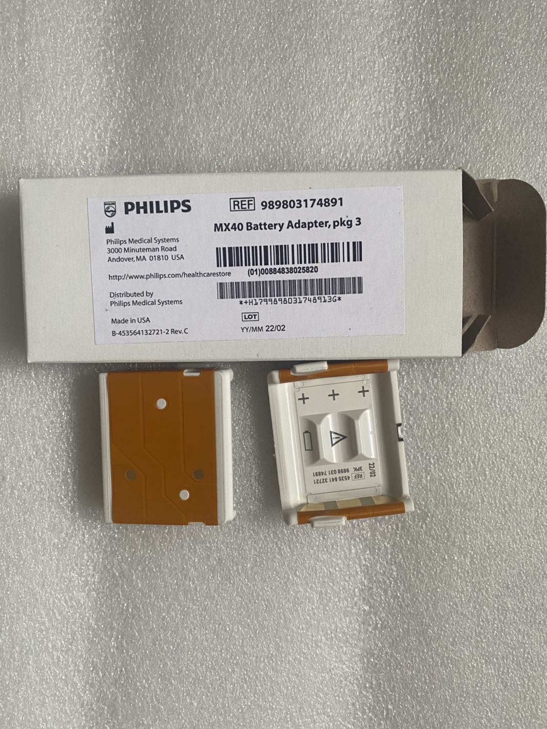philips MX40 battery adapter pkg 3 ref 989803174891 new original