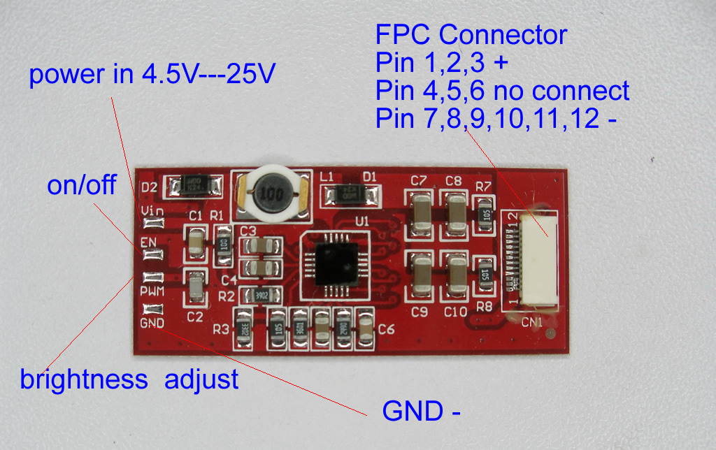 Notebook LED converter board for 8in to 22in 42mm*18mm