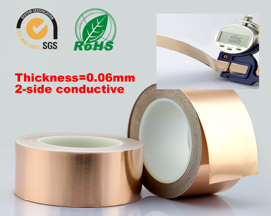 Copper Foil Tape 2-side conductive 60mm*30m 0.06mm